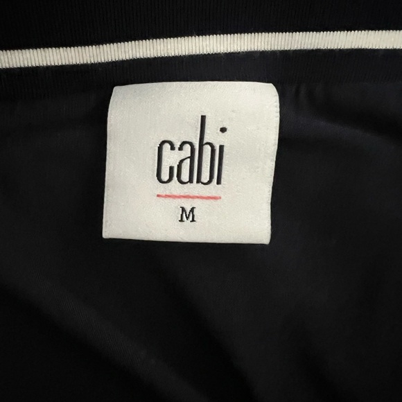 Cabi Asymmetrical Striped Twirl Skirt Navy Blue White Lined Size Medium - Picture 7 of 10